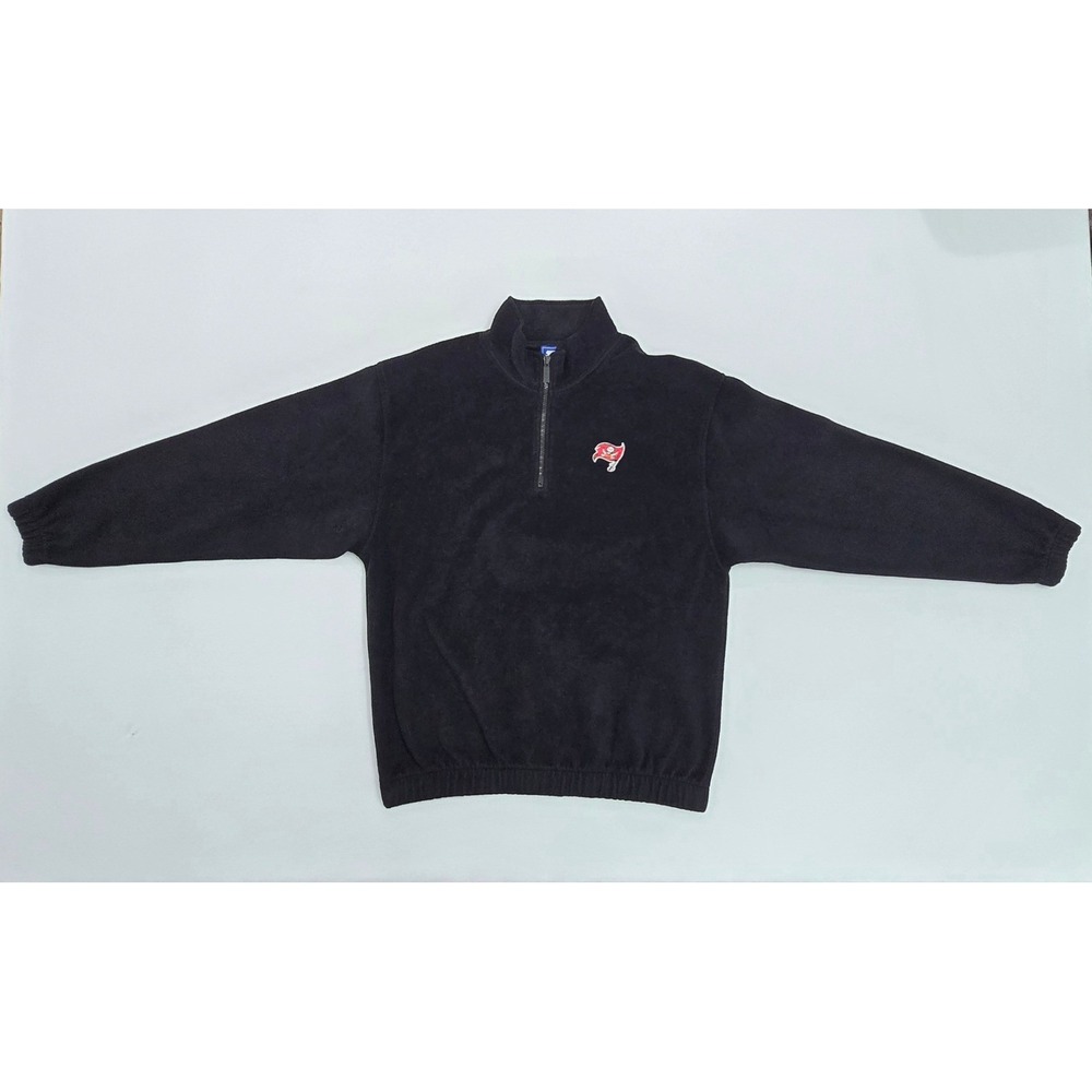 Starter NFL Tampa Bay Buccaneers Quarter Zip Fleece Pullover Black Mens XL VTG